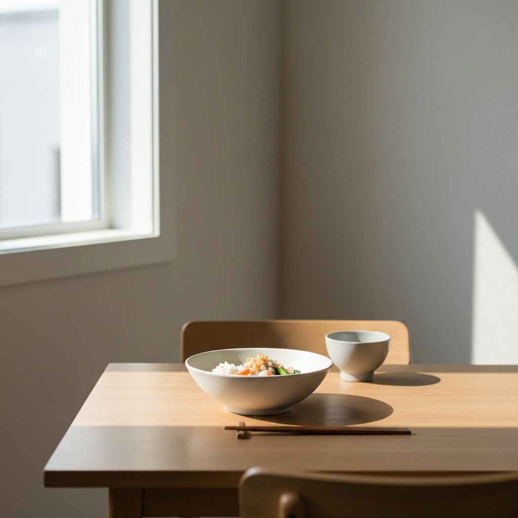 Peaceful dining setting with natural light